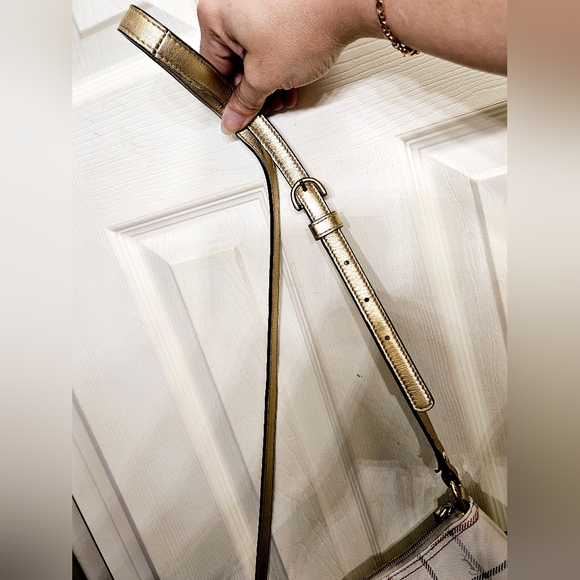 Coach peyton tattersall white gold multicolor crossbody purse shoulderbag - Picture 11 of 13